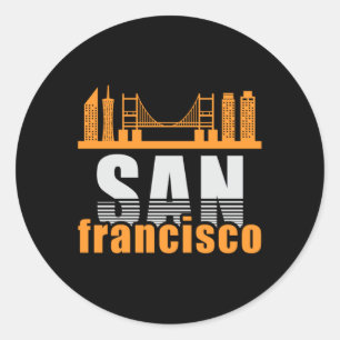 San Francisco USA City Cityscape Skyline Geschenk Runder Aufkleber