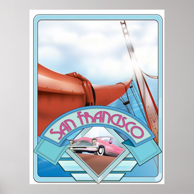 San Francisco, USA, Reiseplakat Poster (Vorne)