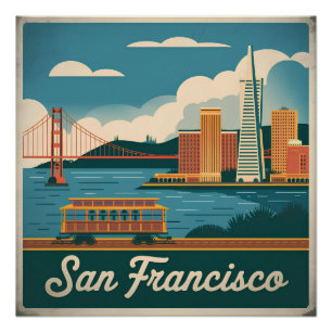 San Francisco USA Vintag Poster