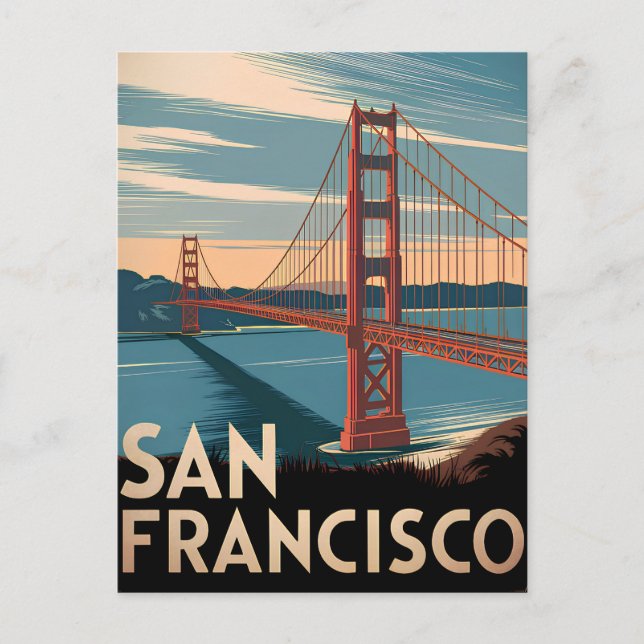 San Francisco USA Vintag Postkarte (Vorderseite)