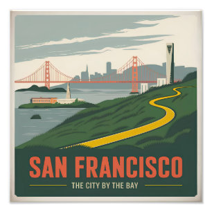 San Francisco USA vintage Fotodruck