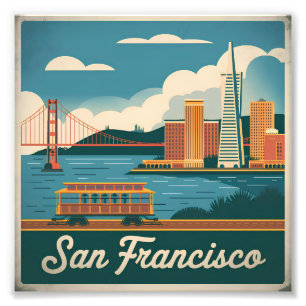 San Francisco USA vintage Fotodruck