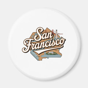 San Francisco USA Vintage Magnet