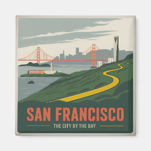 San Francisco USA Vintage Magnet