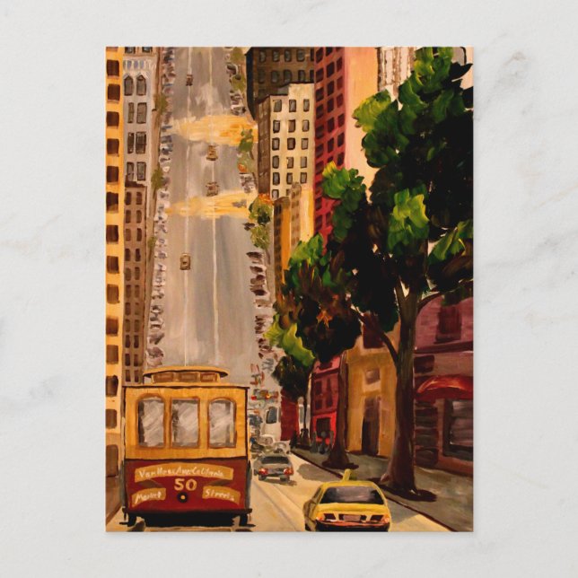 San Francisco Van Ness Cable Car Postkarte (Vorderseite)