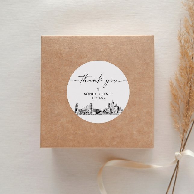 San Francisco Vielen Dank für Ihre Unterstützung 3 Runder Aufkleber (Von Creator hochgeladen)