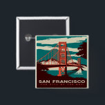 San Francisco Vintag Style Golden Gate Bridge Button<br><div class="desc">Ein wunderschönes Vintages Design in San Francisco. Zeigen Sie Ihre Liebe und Leidenschaft für die wunderschöne Stadt San Francisco. Für mehr tolle Reisedesigns Karo aus der Erholung unseres Shops!</div>