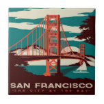 San Francisco Vintag Style Golden Gate Bridge Fliese<br><div class="desc">Ein wunderschönes Vintages Design in San Francisco. Zeigen Sie Ihre Liebe und Leidenschaft für die wunderschöne Stadt San Francisco. Für mehr tolle Reisedesigns Karo aus der Erholung unseres Shops!</div>