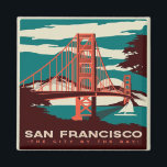 San Francisco Vintag Style Golden Gate Bridge Magnet<br><div class="desc">Ein wunderschönes Vintages Design in San Francisco. Zeigen Sie Ihre Liebe und Leidenschaft für die wunderschöne Stadt San Francisco. Für mehr tolle Reisedesigns Karo aus der Erholung unseres Shops!</div>
