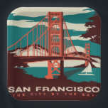 San Francisco Vintag Style Golden Gate Bridge Pappteller<br><div class="desc">Ein wunderschönes Vintages Design in San Francisco. Zeigen Sie Ihre Liebe und Leidenschaft für die wunderschöne Stadt San Francisco. Für mehr tolle Reisedesigns Karo aus der Erholung unseres Shops!</div>