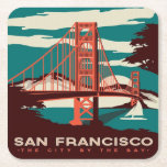 San Francisco Vintag Style Golden Gate Bridge   Rechteckiger Pappuntersetzer<br><div class="desc">Ein wunderschönes Vintages Design in San Francisco. Zeigen Sie Ihre Liebe und Leidenschaft für die wunderschöne Stadt San Francisco. Für mehr tolle Reisedesigns Karo aus der Erholung unseres Shops!</div>