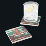 San Francisco Vintag Style Golden Gate Bridge Steinuntersetzer<br><div class="desc">Ein wunderschönes Vintages Design in San Francisco. Zeigen Sie Ihre Liebe und Leidenschaft für die wunderschöne Stadt San Francisco. Für mehr tolle Reisedesigns Karo aus der Erholung unseres Shops!</div>