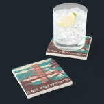 San Francisco Vintag Style Golden Gate Bridge Steinuntersetzer<br><div class="desc">Ein wunderschönes Vintages Design in San Francisco. Zeigen Sie Ihre Liebe und Leidenschaft für die wunderschöne Stadt San Francisco. Für mehr tolle Reisedesigns Karo aus der Erholung unseres Shops!</div>