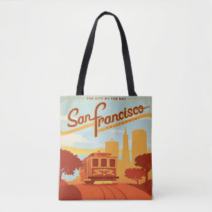 San Francisco Vintag Style Tote Tasche Trolley