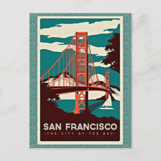 San Francisco Vintage Reiseplakat Postkarte