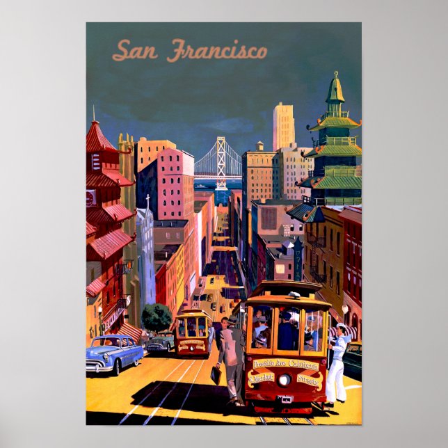 San Francisco Vintage Travel Poster (Vorne)
