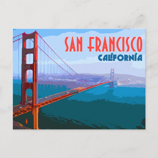 San Francisco Vintage Travel Postkarte (Vorderseite)