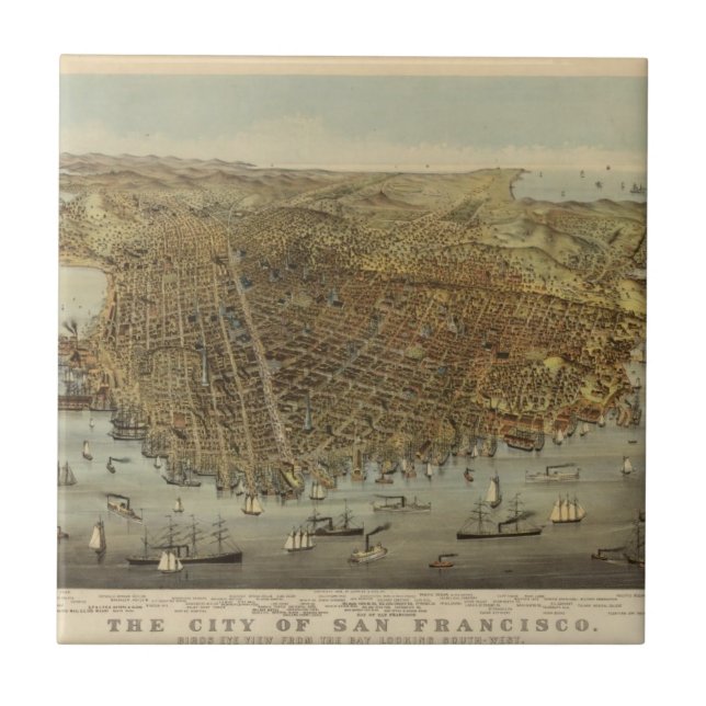 San Francisco Vogelaugenansicht Fliese (Vorderseite)