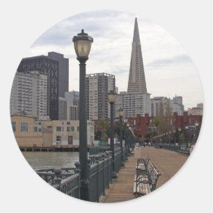 San Francisco von Pier 39 Runder Aufkleber