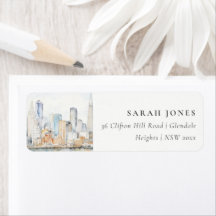 San Francisco Watercolor Landscape Wedding