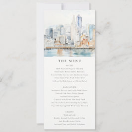 San Francisco Watercolor Landscape Wedding Menu Einladung