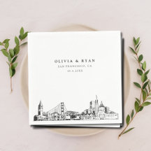 San Francisco Wedding Cocktail Napkin