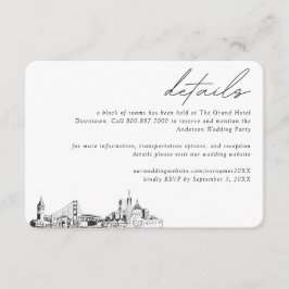 San Francisco Wedding Hotel Zimmerblock Details Begleitkarte