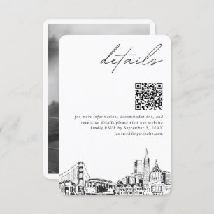 San Francisco Wedding Modern Details QR Code Begleitkarte