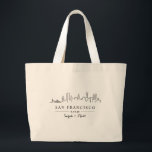 San Francisco Wedding Welcome Bag Jumbo Stoffbeutel<br><div class="desc">Eine individuell gestaltete SAN FRANCISCO City Skyline ...  ersetzen Sie mit Namen & Hochzeitstag!</div>