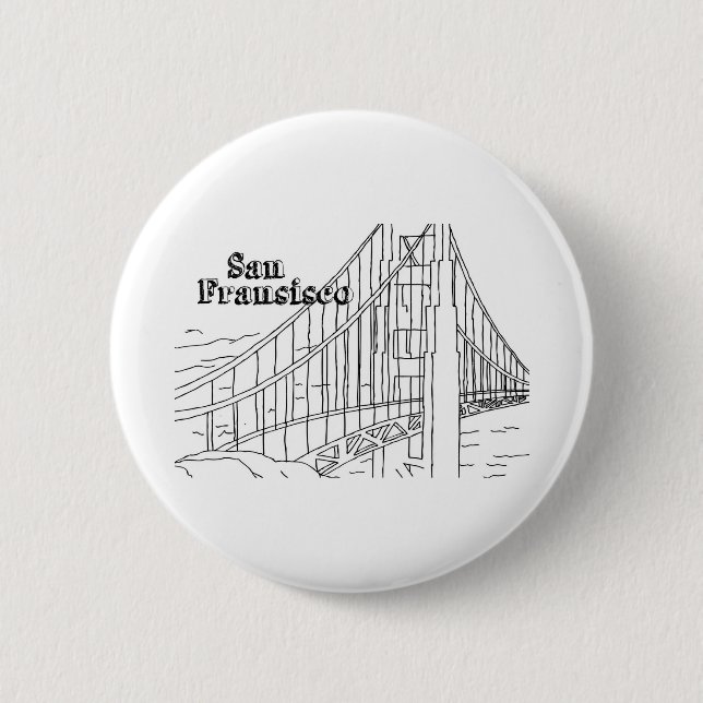 San Franciscos Golden Gate Bridge Button (Vorderseite)