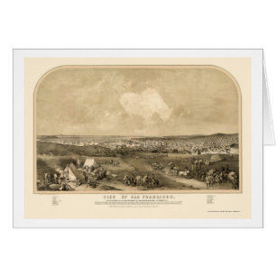 San Francsico, carte panoramique de CA - 1851