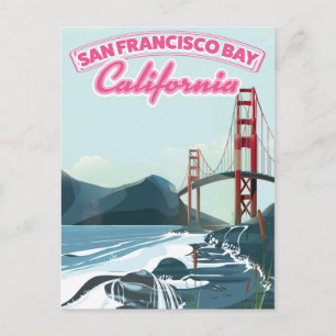 San Fransisco Bay Reiseplakat Postkarte