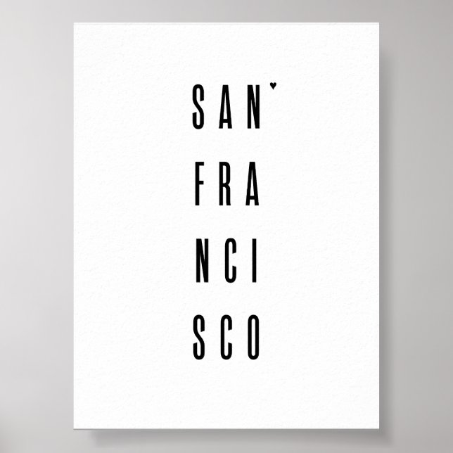 San Fransisco - minimalistic typography poster (Vorne)