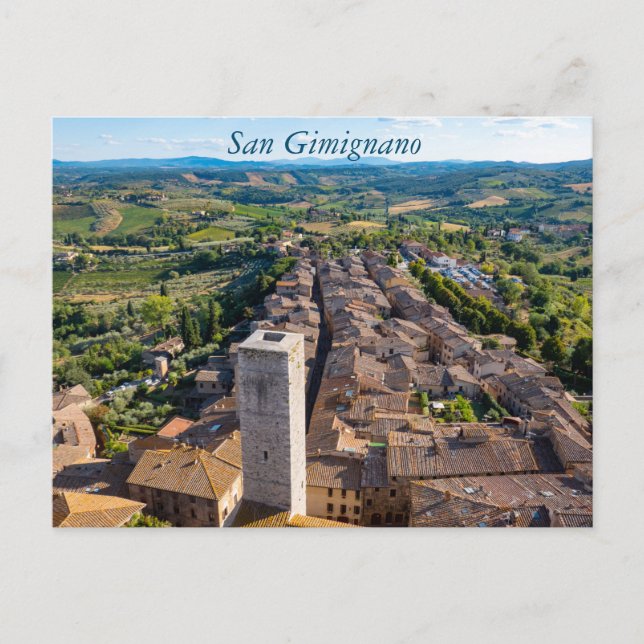 San Gimignano cityscape, Toscane Carte postale (Devant)