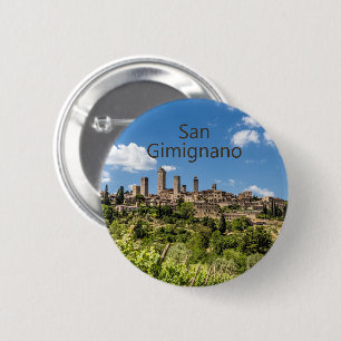 San Gimignano Toskana Italien Panorama Souvenir Button
