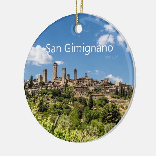 San Gimignano Toskana Italien Panorama Souvenir Keramik Ornament (Links)