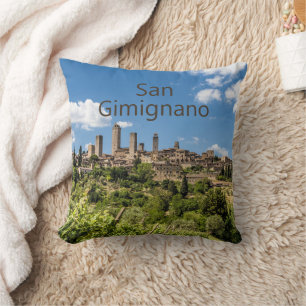 San Gimignano Tuscany Italy Panorama Souvenir Kissen
