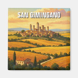 San Gimingano Italien Reisen Magnet