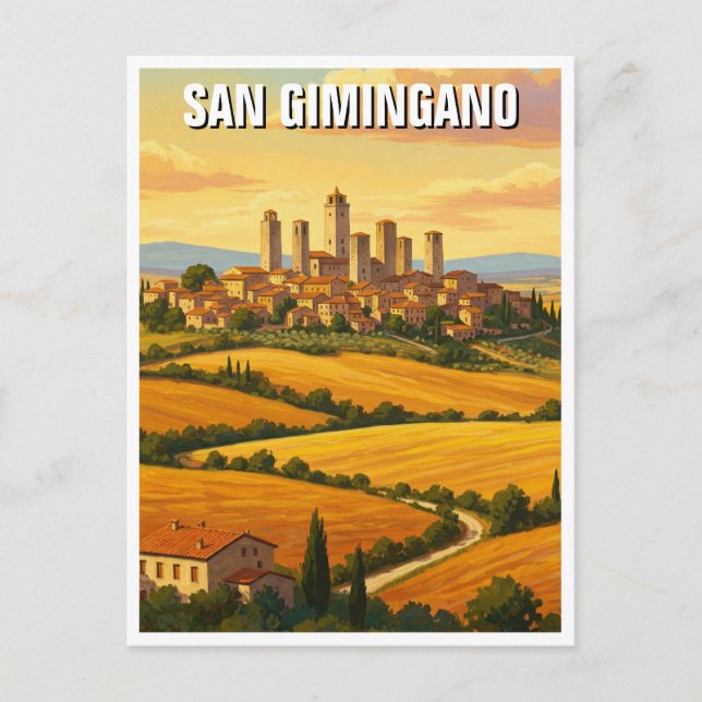 San Gimingano Italien Reisen Postkarte (Vorderseite)