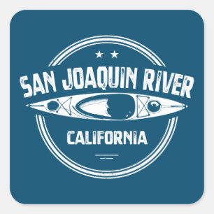 San Joaquin River California Kayaking Quadratischer Aufkleber