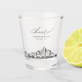 San Jose CA Gastgeschenk Hochzeit Personalisiert C Schnapsglas