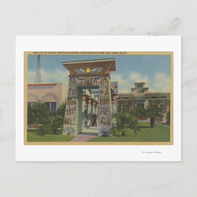 San Jose, CA - Replik des ägyptischen Schreins Postkarte (Vorderseite)