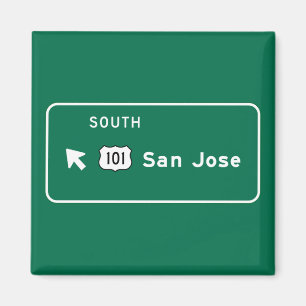 San Jose, CA Road Sign Magnet