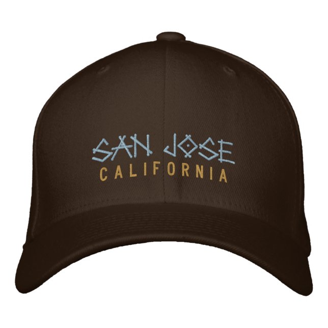 San Jose California bestickter Hut auf braun (Vorderseite)
