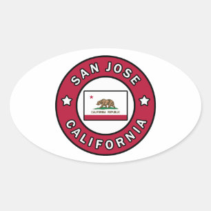 San Jose California Ovaler Aufkleber