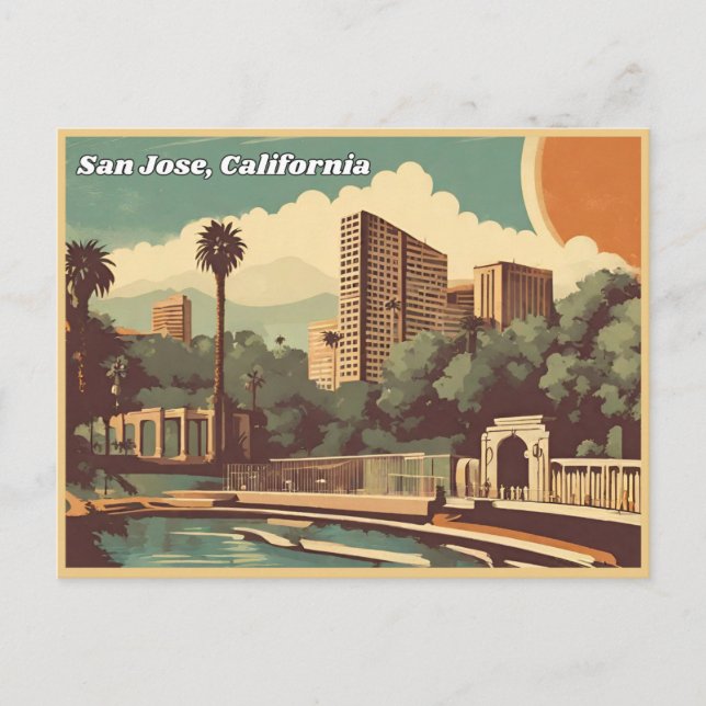 San Jose California Postkarte (Vorderseite)