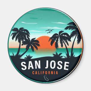 San Jose California Retro Sunset Souvenirs 80er Magnet