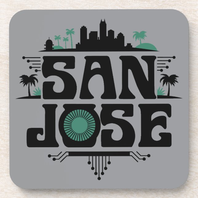 San Jose California United States Getränkeuntersetzer (Vorderseite)