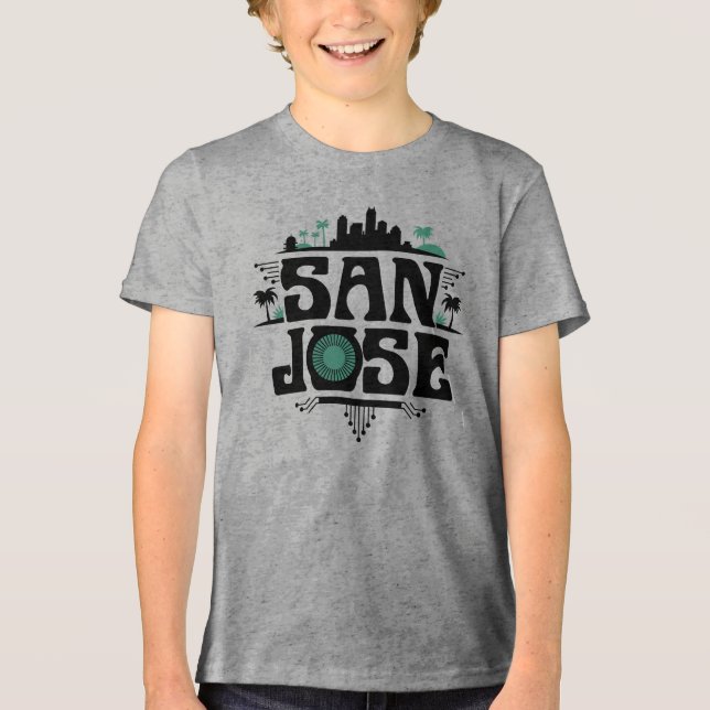 San Jose California United States Tri-Blend Shirt (Vorderseite)