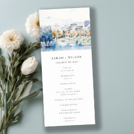 San Jose, California Watercolor Wedding Program Einladung